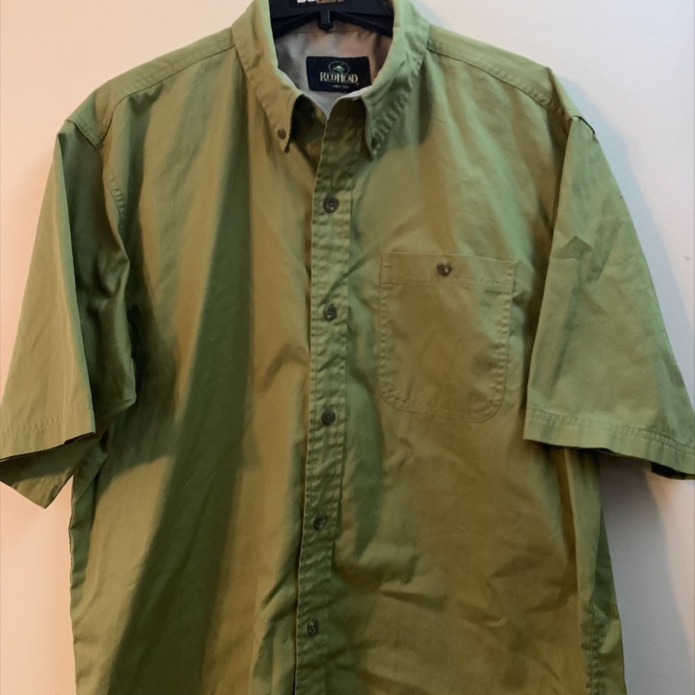 RedHead Button Up Shirt Men's Size XL Green Cotton